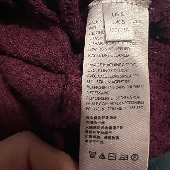 We The Free Cranberry Waffle knit ribbed hem, Oversized S Small P2P 24" 32" Long - Picture 5 of 12